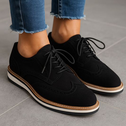 Jenni - elegant leather shoes with laces for autumn