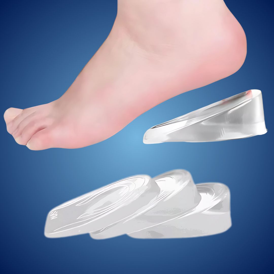 LiftComfort Silicone Gel Heel Lifting Inserts | Height Increase - Pain Relief for Plantar Fasciitis - Shock Absorption - Better Posture Olvoria