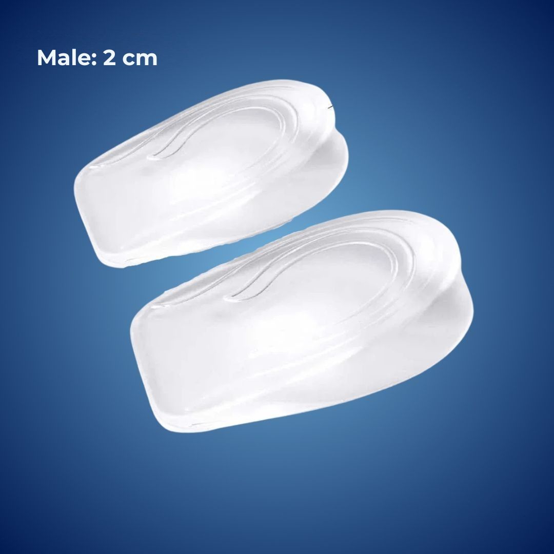 LiftComfort Silicone Gel Heel Lifting Inserts | Height Increase - Pain Relief for Plantar Fasciitis - Shock Absorption - Better Posture Olvoria