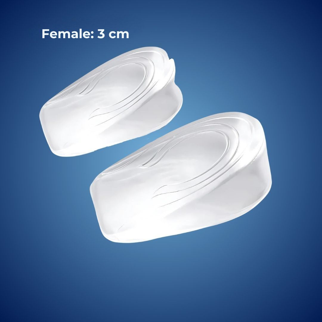 LiftComfort Silicone Gel Heel Lifting Inserts | Height Increase - Pain Relief for Plantar Fasciitis - Shock Absorption - Better Posture Olvoria