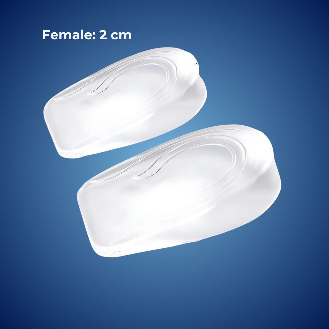 LiftComfort Silicone Gel Heel Lifting Inserts | Height Increase - Pain Relief for Plantar Fasciitis - Shock Absorption - Better Posture Olvoria