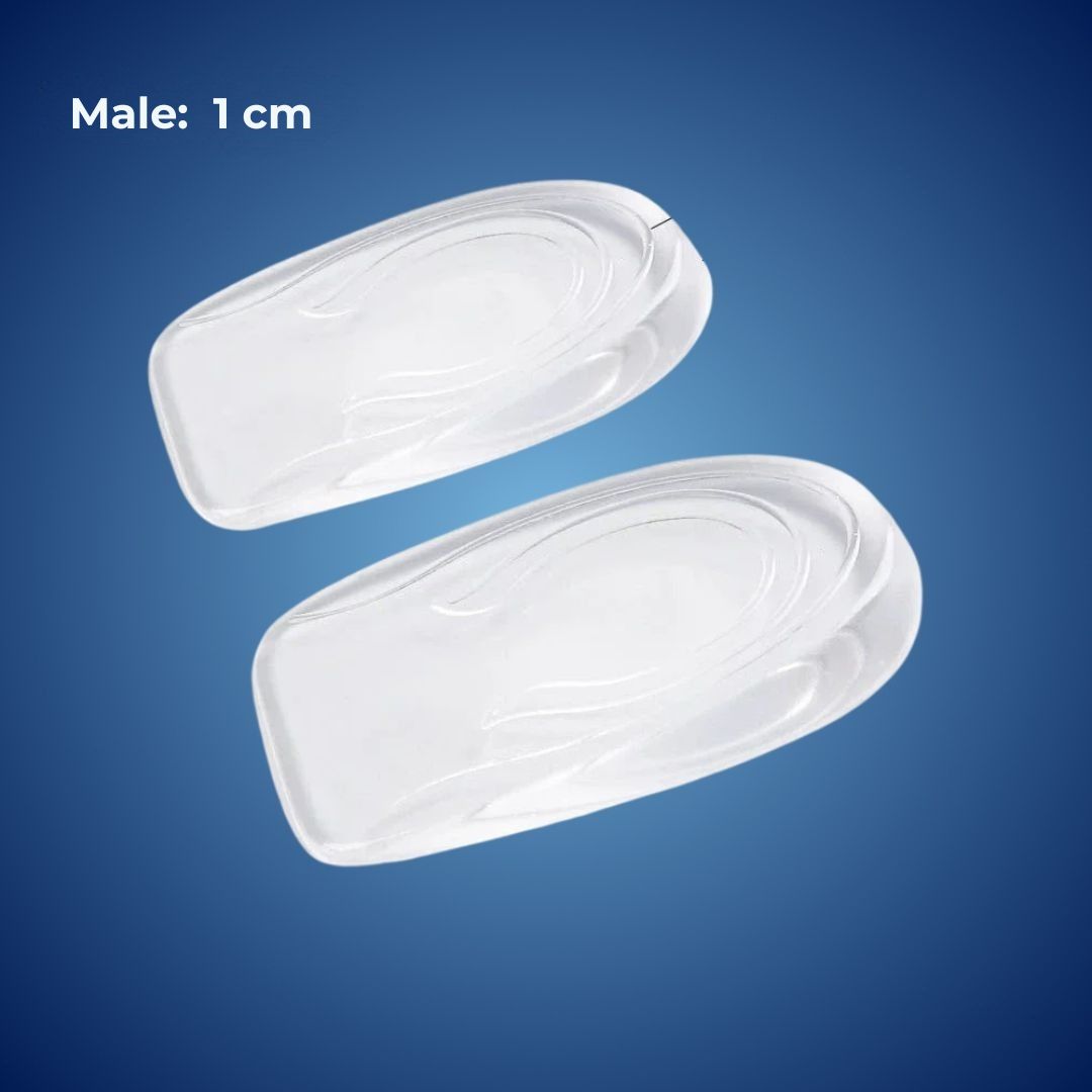 LiftComfort Silicone Gel Heel Lifting Inserts | Height Increase - Pain Relief for Plantar Fasciitis - Shock Absorption - Better Posture Olvoria