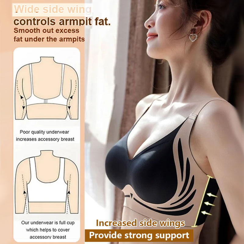 Lifted Wireless Push-Up Bra with Anti-Sagging Effect