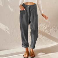 Lola - Pantalon en velours côtelé taille haute