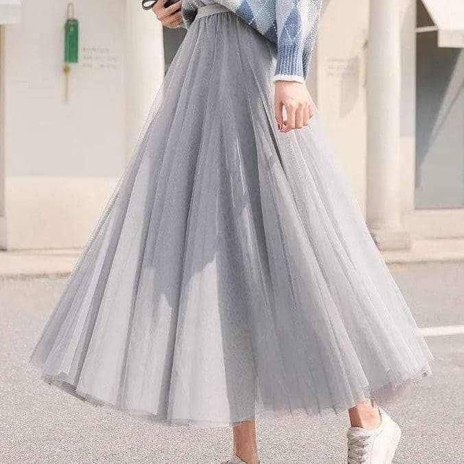 Long Skirt in Autumn Tulle