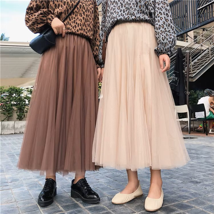 Long Skirt in Autumn Tulle