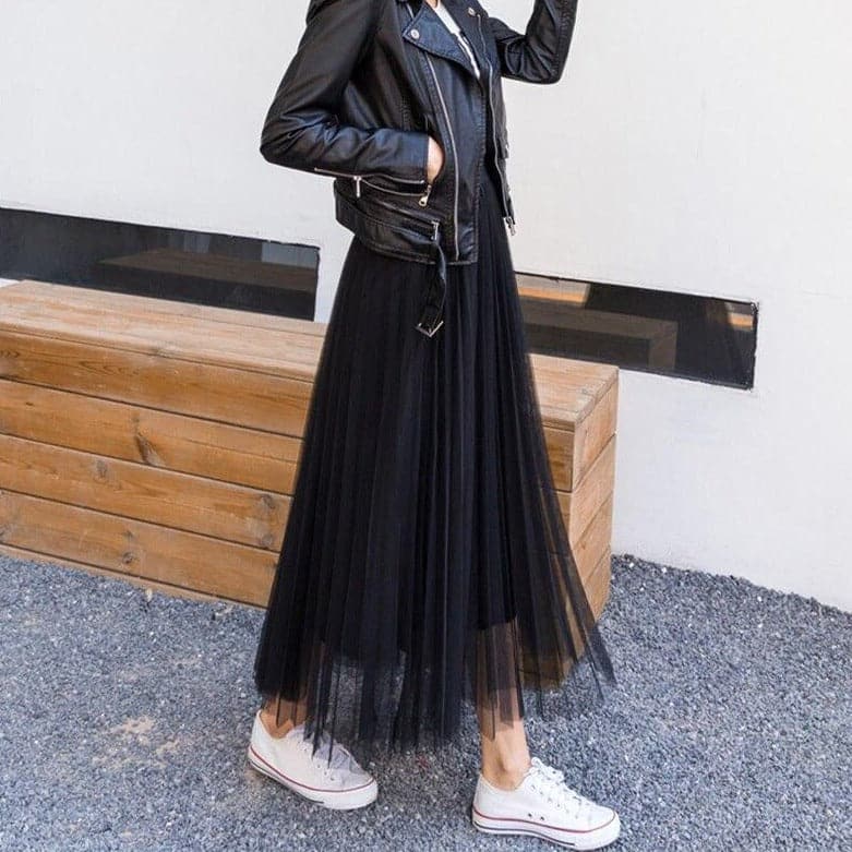 Long Skirt in Autumn Tulle