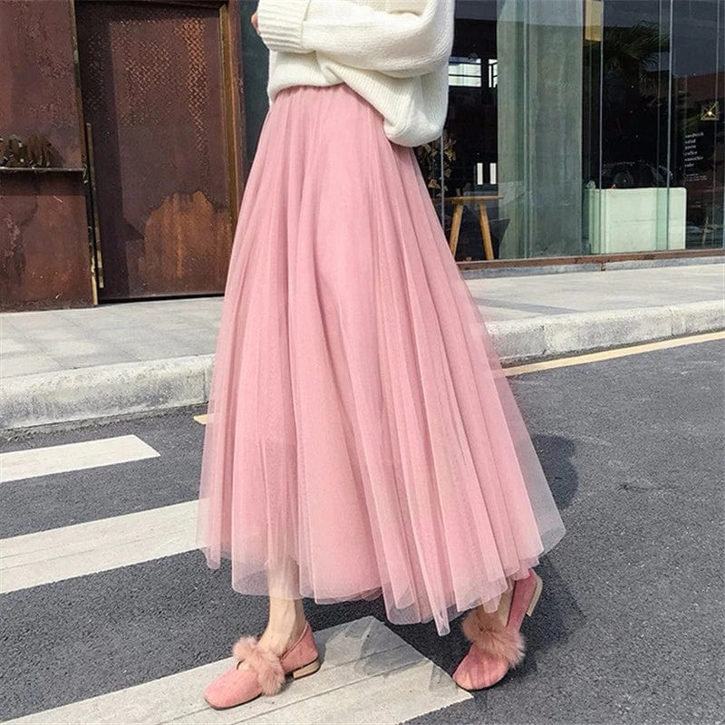 Long Skirt in Autumn Tulle