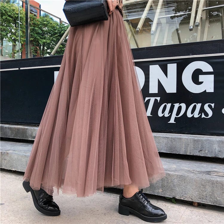 Long Skirt in Autumn Tulle