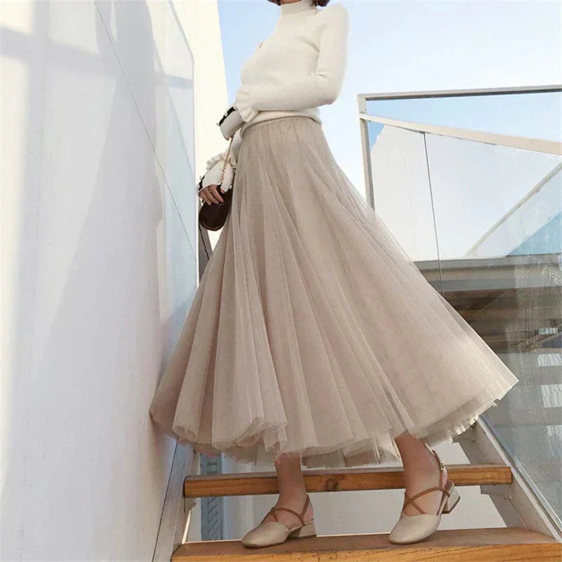 Long Skirt in Autumn Tulle