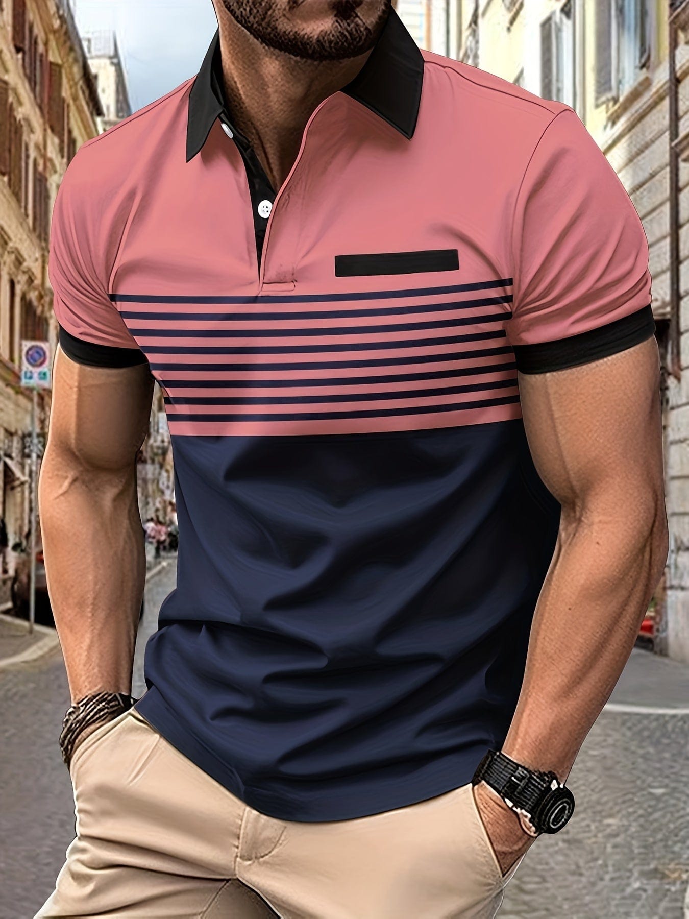 Louis｜Men's Striped Summer Polo Shirt