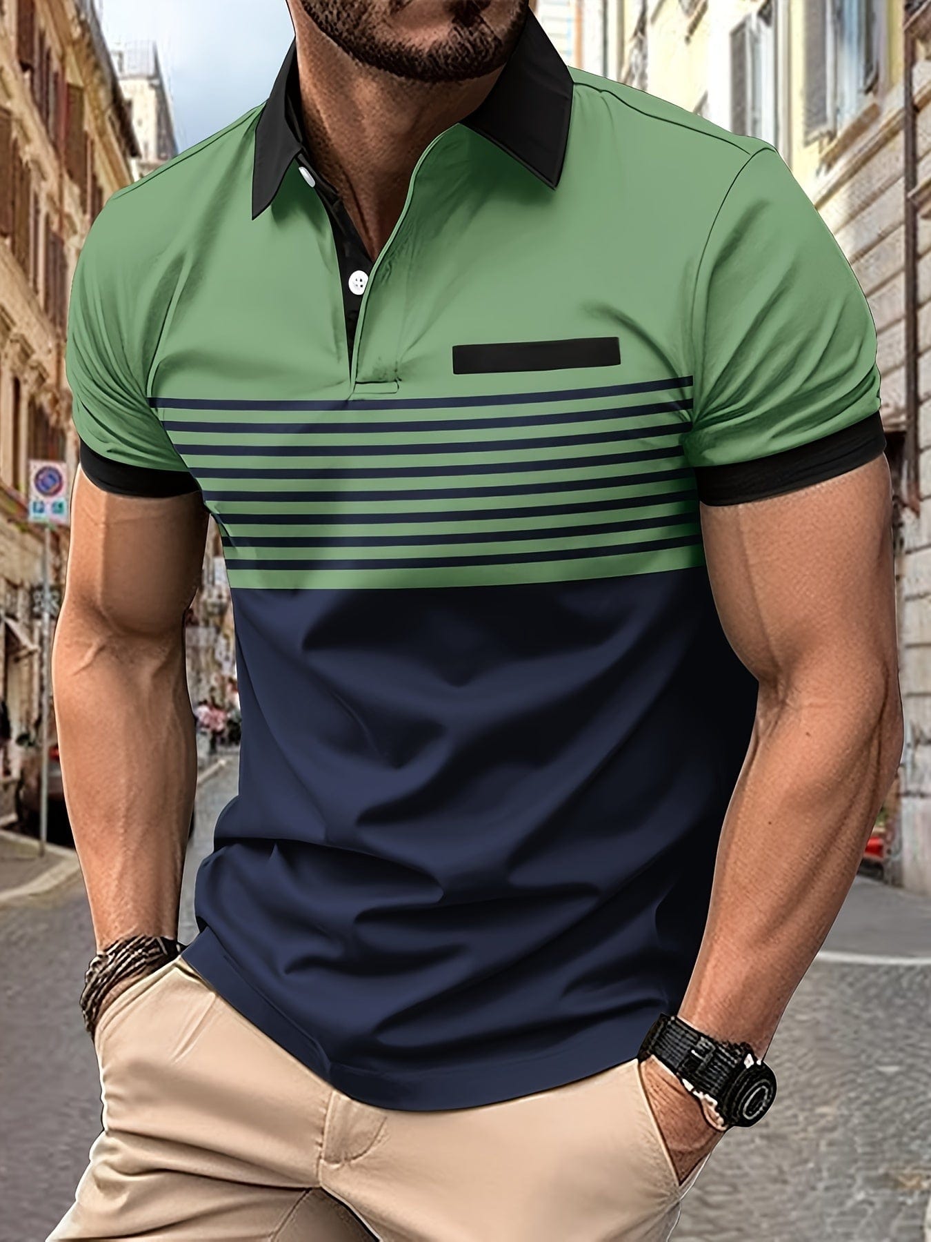 Louis｜Men's Striped Summer Polo Shirt