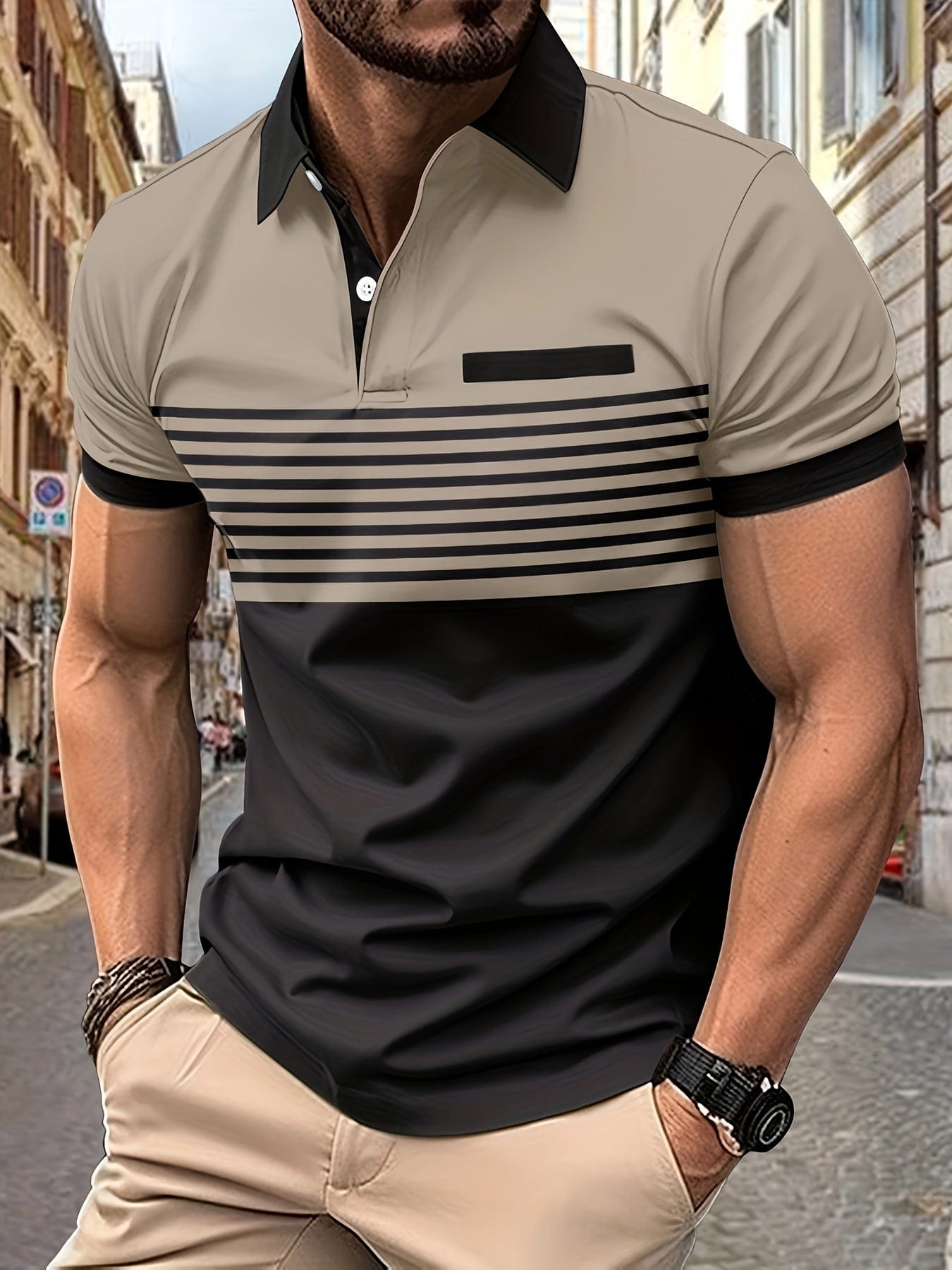 Louis｜Men's Striped Summer Polo Shirt