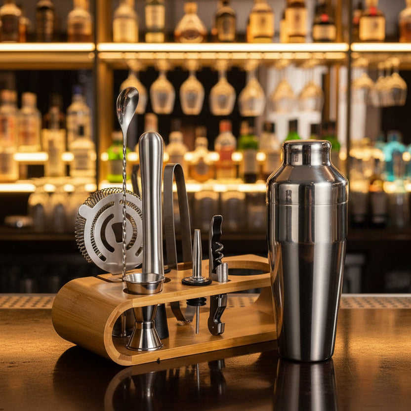 LUXMIX BARSET - 10-piece stainless steel cocktail set for stylish drinks
