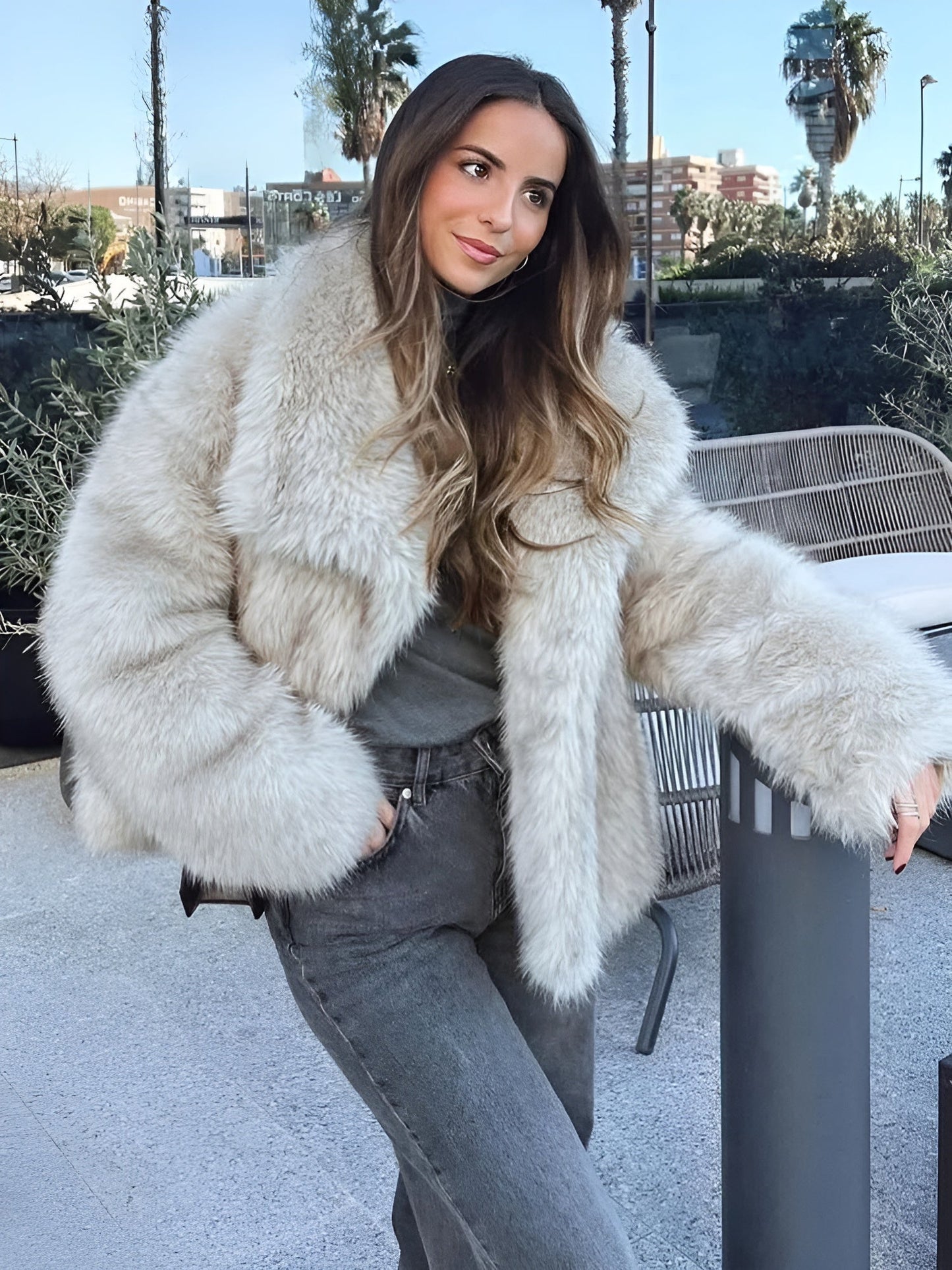 Luxurious Faux Fur Jacket