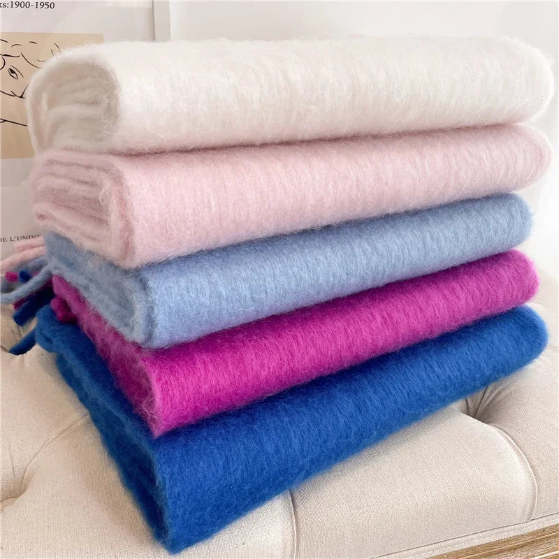 Luxury Ladies' Cashmere Scarf with Large Tassels for Style and Comfort in Winter