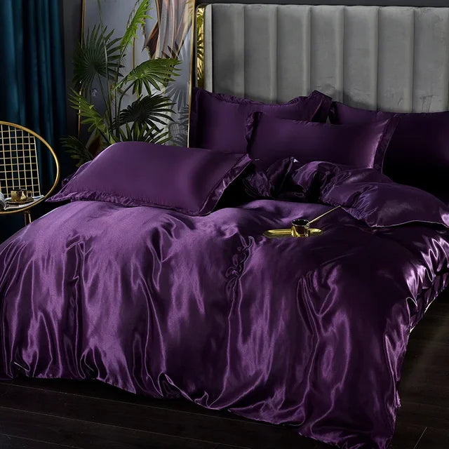 Luxury Silk Satin Bedding Set - SilkElegance