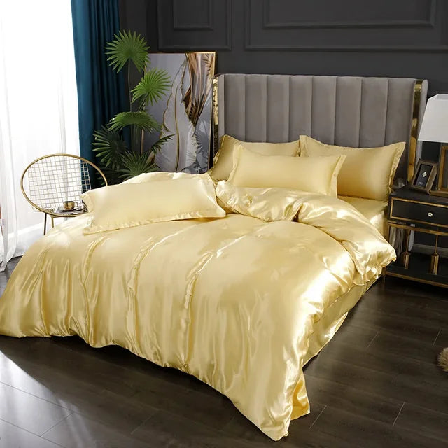 Luxury Silk Satin Bedding Set - SilkElegance