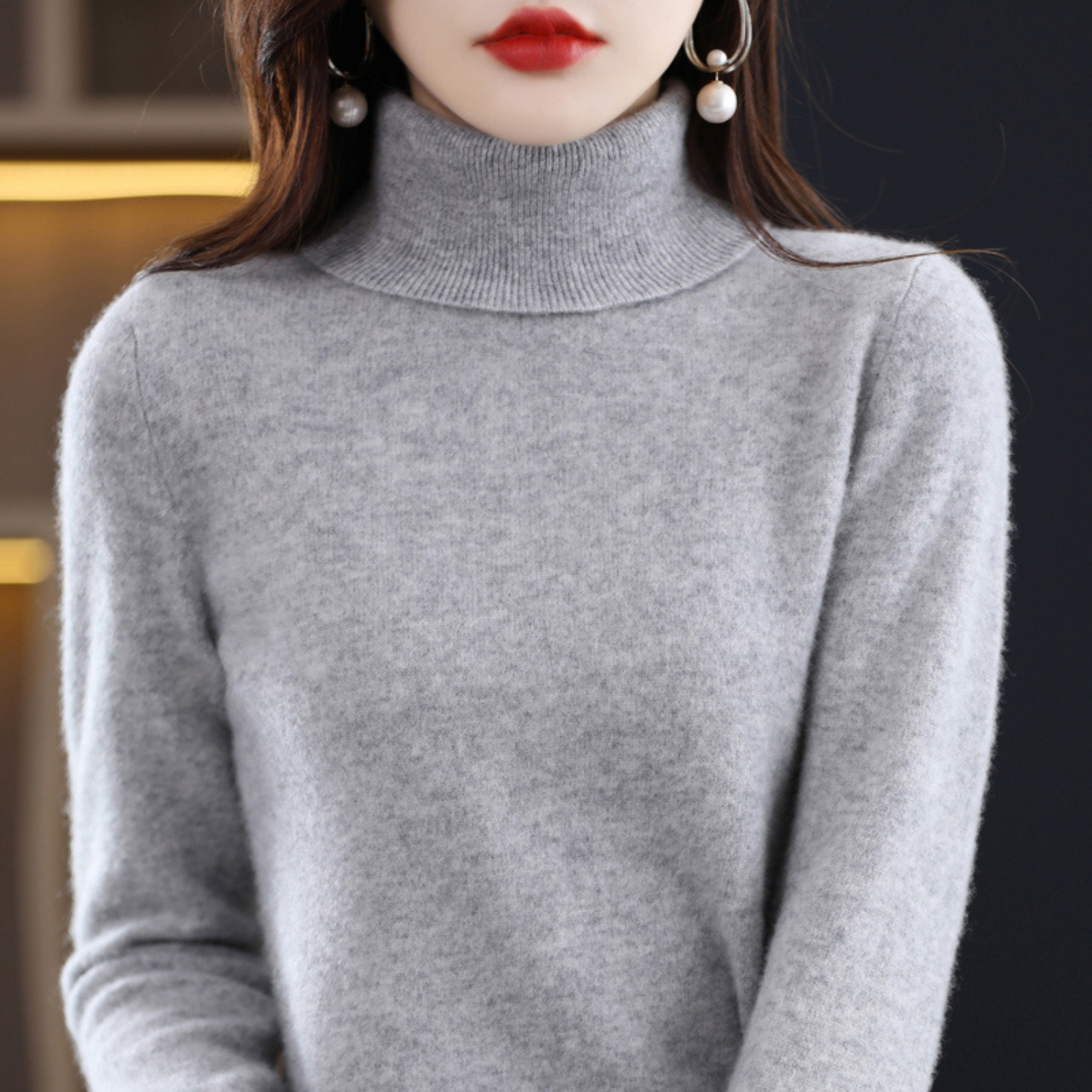 Luxury Women's Cashmere Winter Turtleneck Jumper - Elena