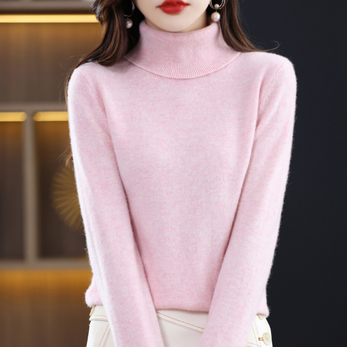 Luxury Women's Cashmere Winter Turtleneck Jumper - Elena