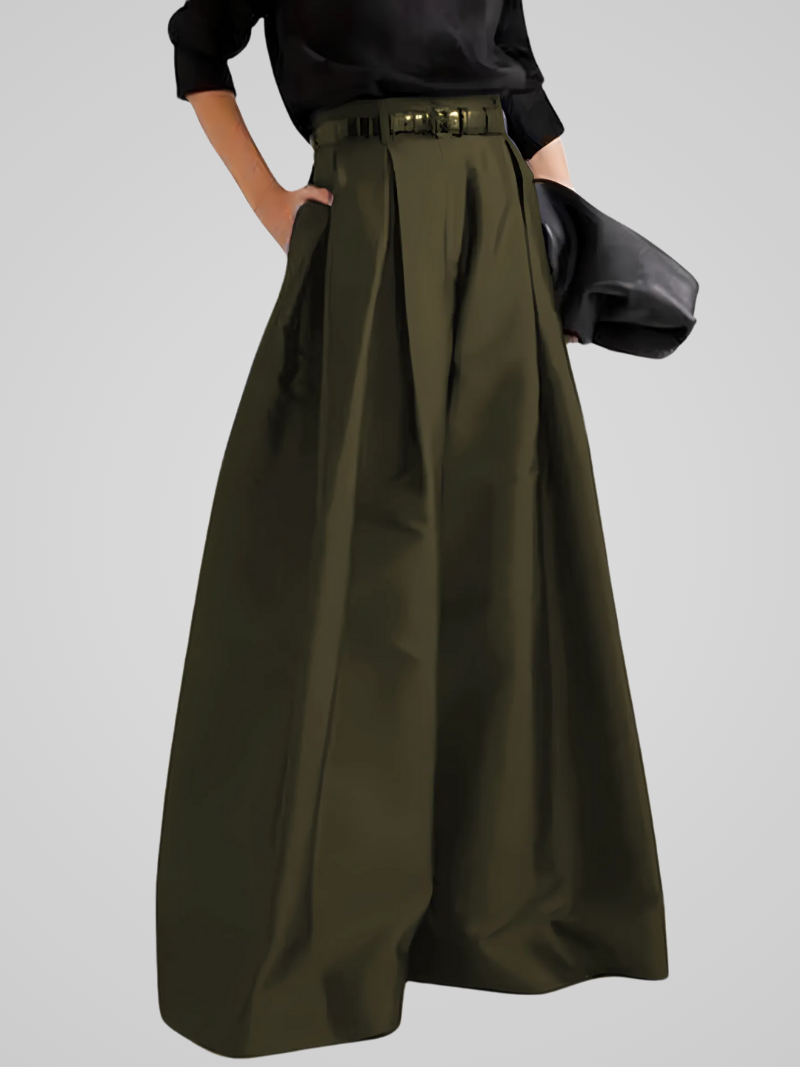 Maxima | Elegant high-waisted long trouser skirt for formal and casual autumn occasions