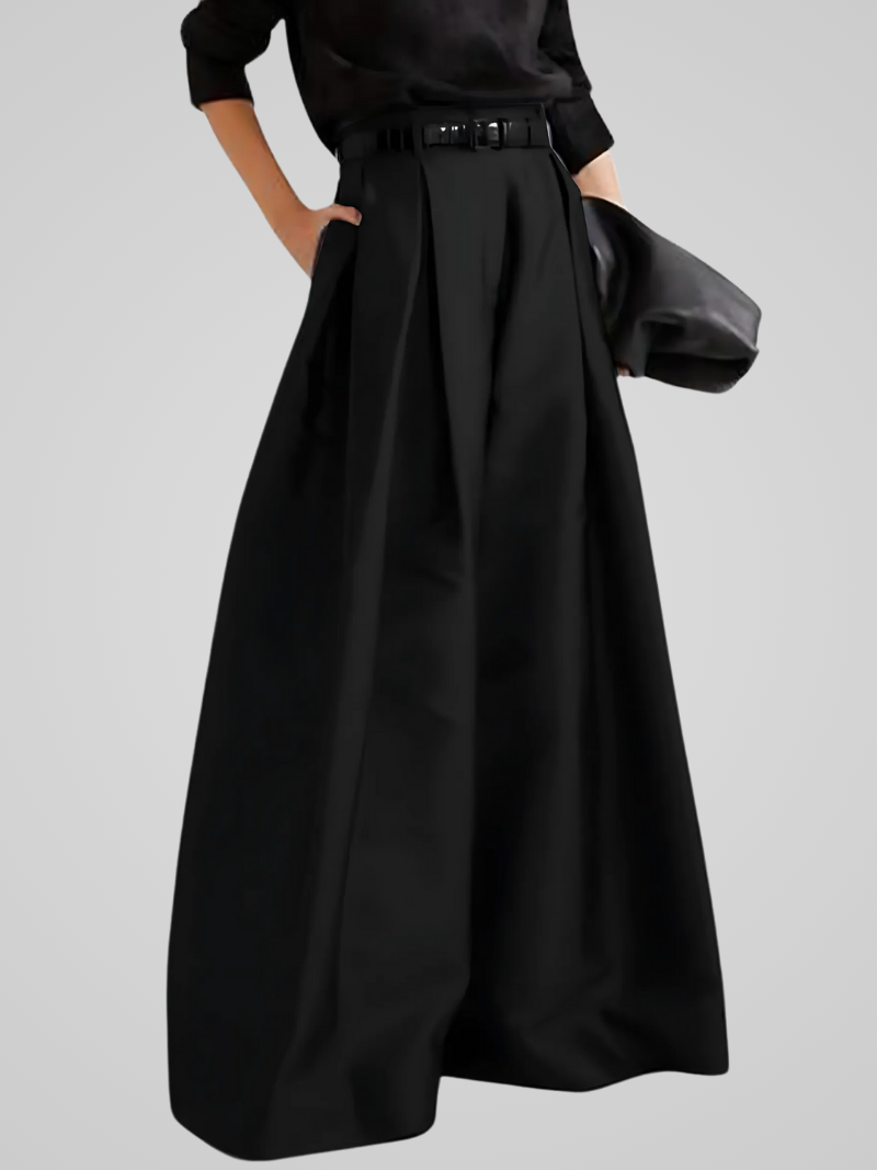 Maxima | Elegant high-waisted long trouser skirt for formal and casual autumn occasions