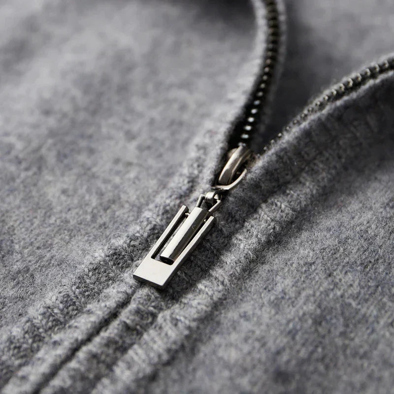 Men's Cashmere Zip Jacket Warm and Stylish - Perfect for Autumn