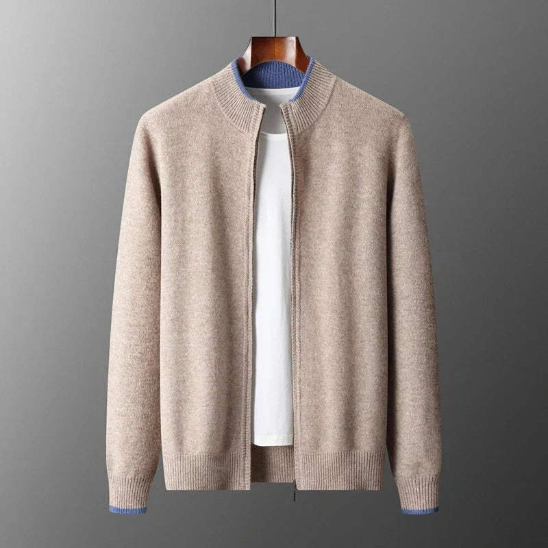 Men's Cashmere Zip Jacket Warm and Stylish - Perfect for Autumn