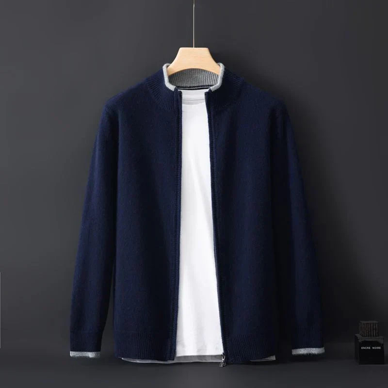 Men's Cashmere Zip Jacket Warm and Stylish - Perfect for Autumn
