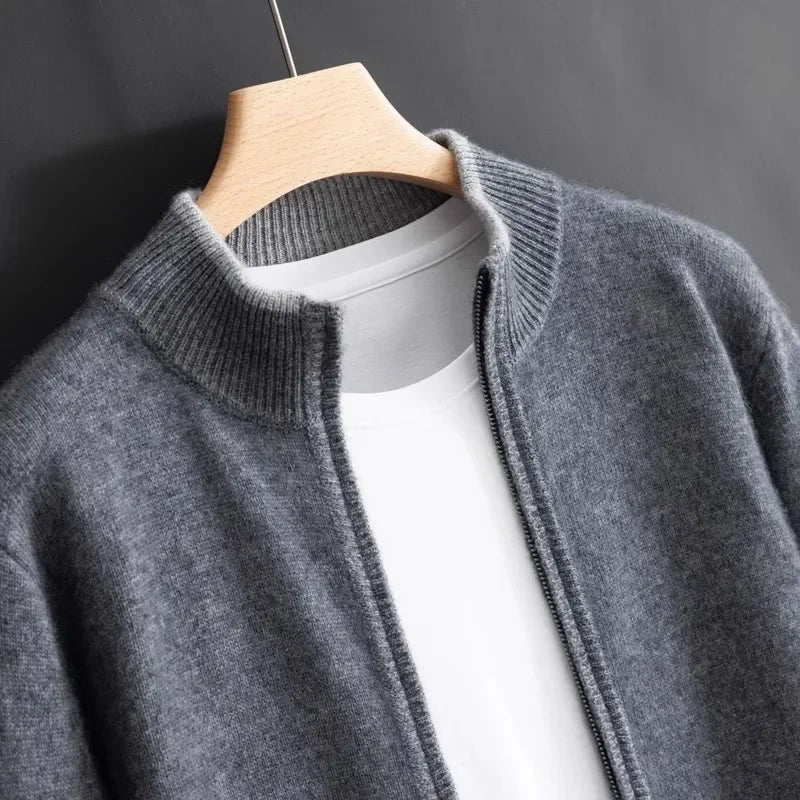 Men's Cashmere Zip Jacket Warm and Stylish - Perfect for Autumn