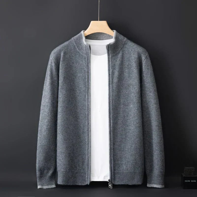 Men's Cashmere Zip Jacket Warm and Stylish - Perfect for Autumn