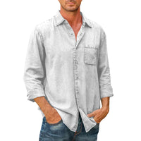 Chemise en jean à manches longues pour hommes avec boutons