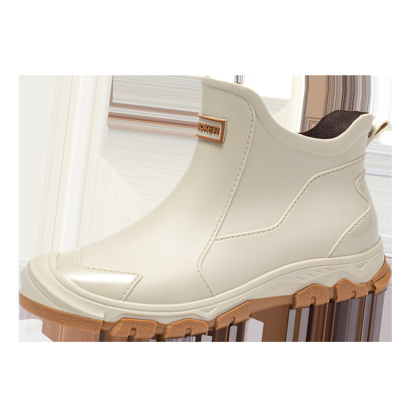 Men's Waterproof Rubber Boots with Slip-Resistant Sole and Flexible Entry Olvoria
