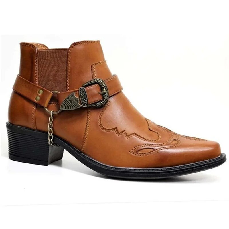 Men's Western Biker Boots Damon Pointed Toe