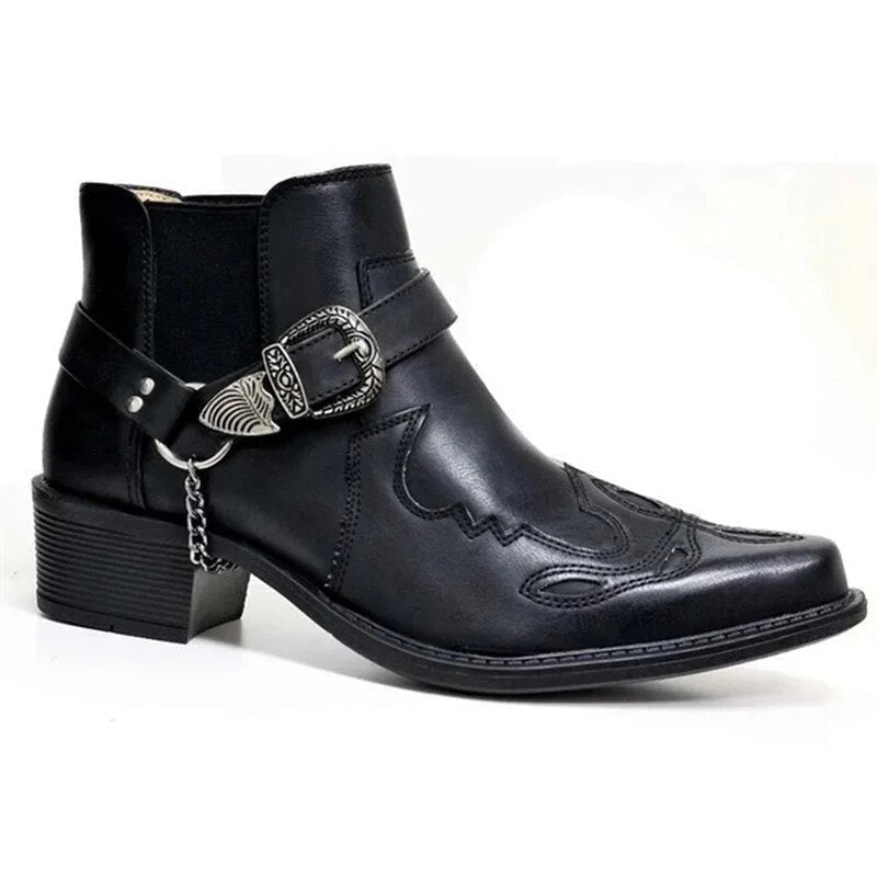 Men's Western Biker Boots Damon Pointed Toe