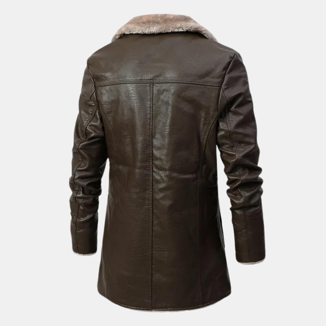 Men's Winter Leather Coat Elegant Leather