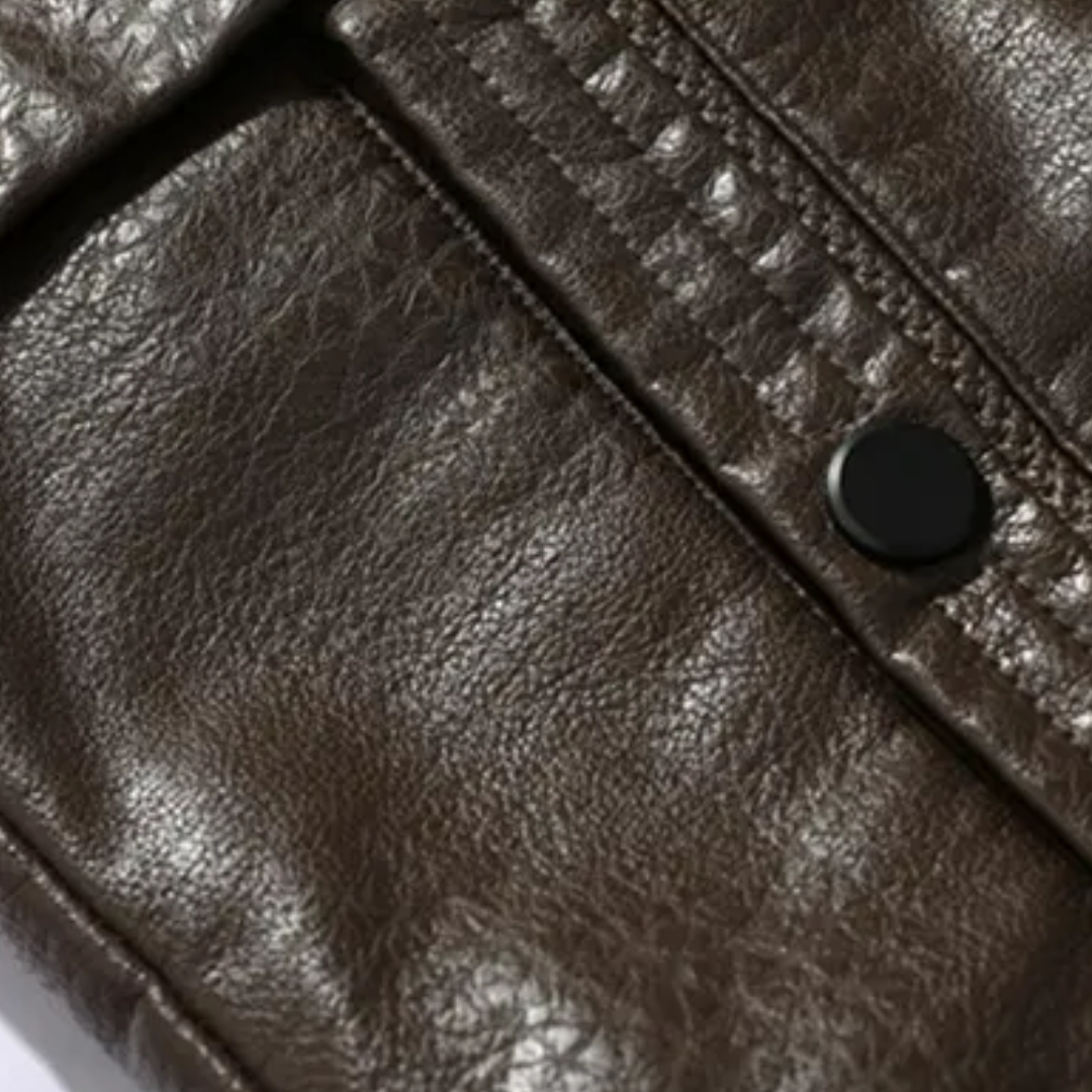 Men's Winter Leather Coat Elegant Leather