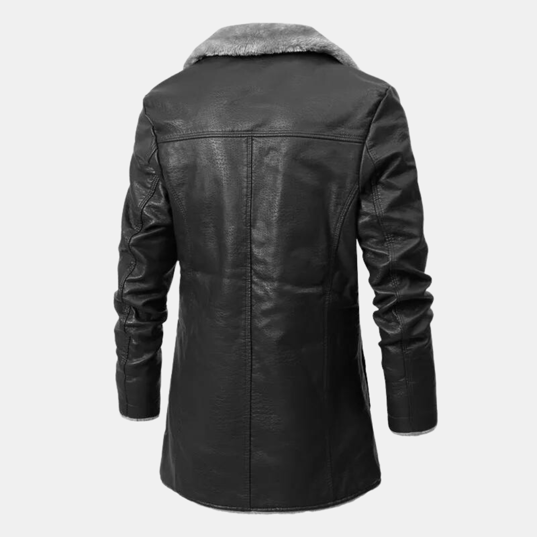 Men's Winter Leather Coat Elegant Leather
