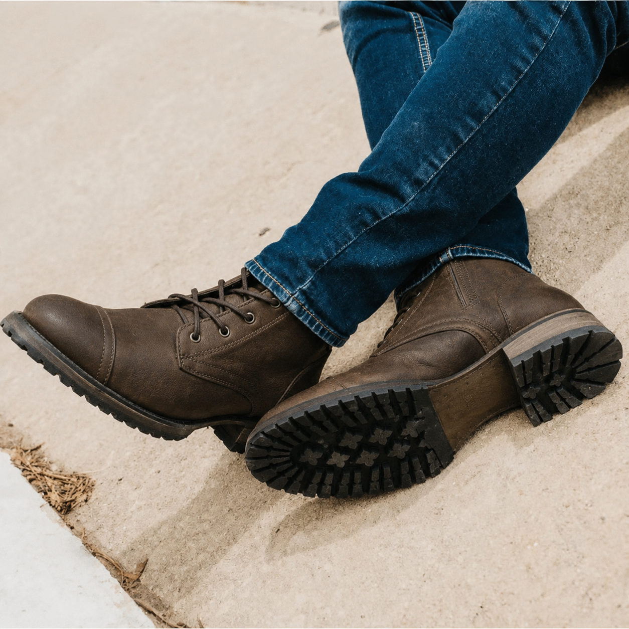 Men's Vintage Style Robust Lace-Up Boots - Image 1