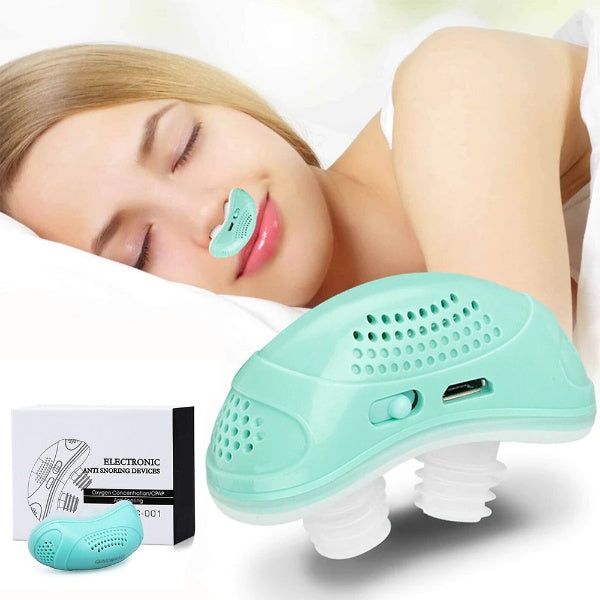 Micro CPAP Device for Sleep Apnea - Portable Anti-Snoring Device Without Mask, Light Green and Silent