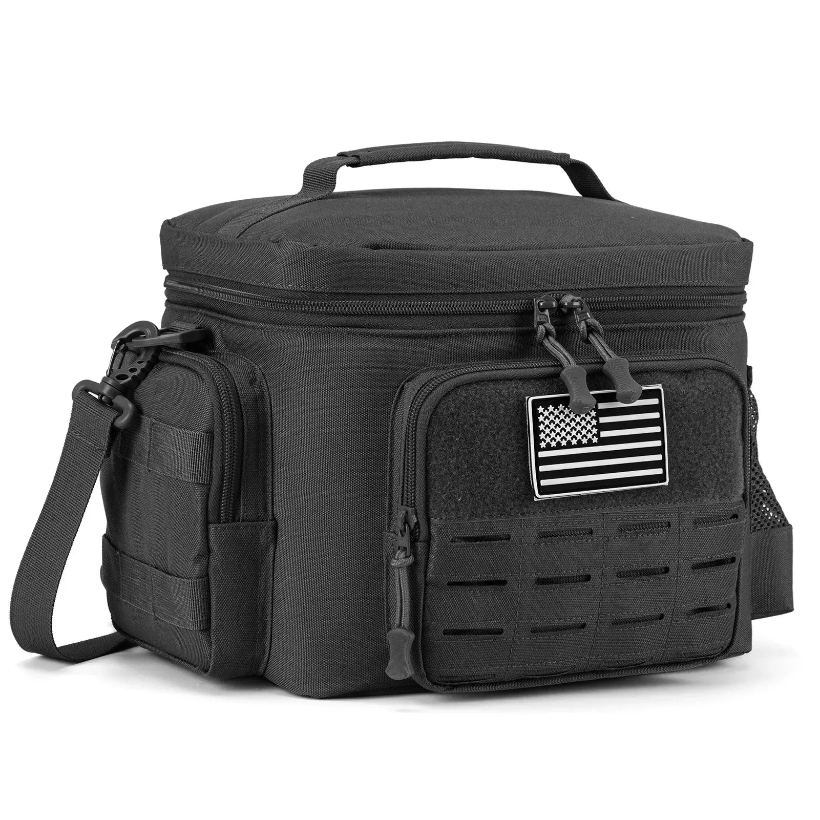 Military Tactical Insulated Meal Bag for Men 13L (Black)