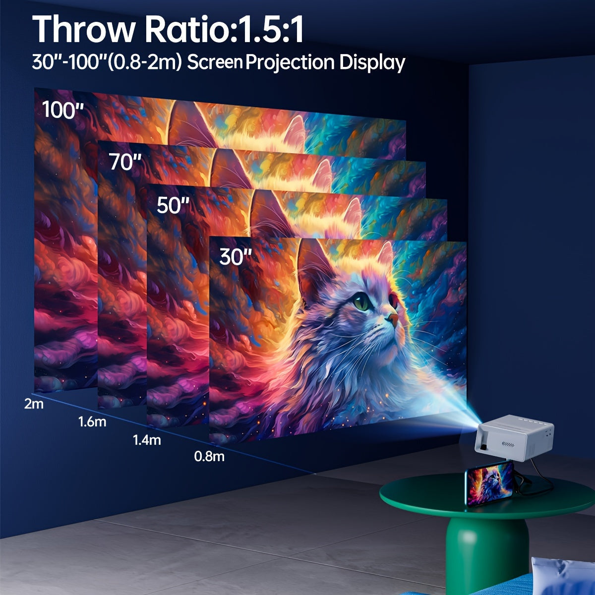 Mini Ultra-Bright Projector 3000 Lumens – Portable, HDTV & USB, Ideal for Home & Outdoor Cinema!