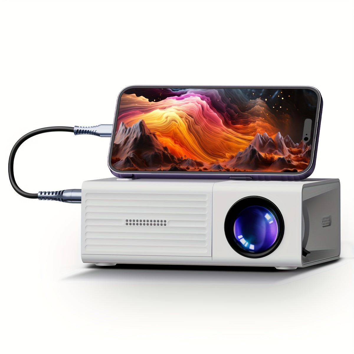 Mini Ultra-Bright Projector 3000 Lumens – Portable, HDTV & USB, Ideal for Home & Outdoor Cinema!