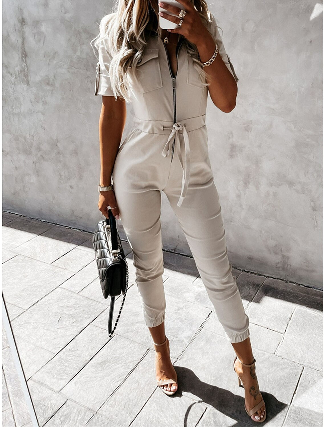Nani - Women's Cargo Jumpsuit with Adjustable Belt