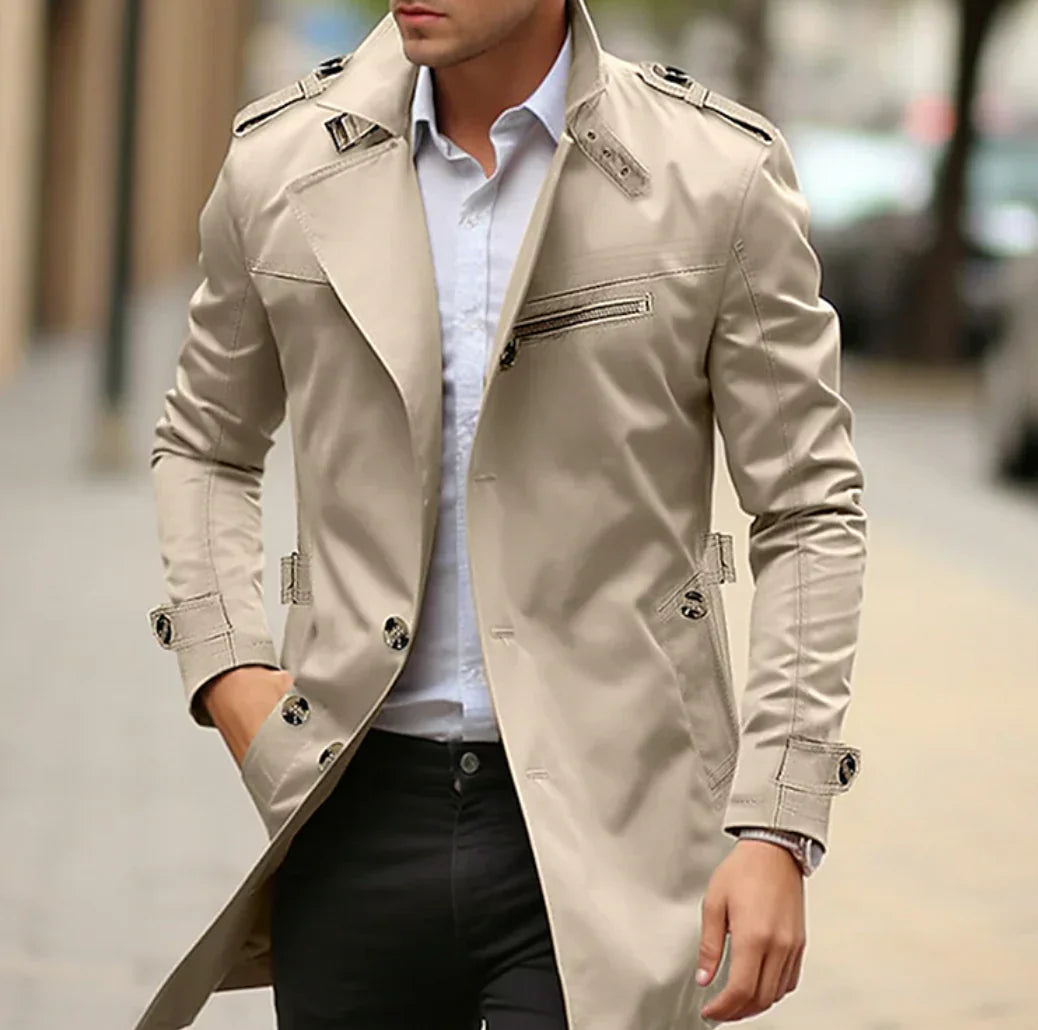 NELIO - Elegant Autumn Trench Coat for Men