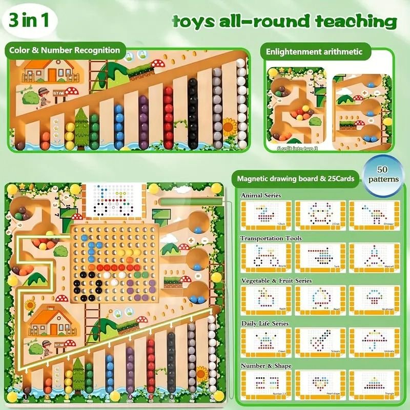 NUMBERRAIL – Montessori Magnetic Maze for Numbers, Colors & Logic