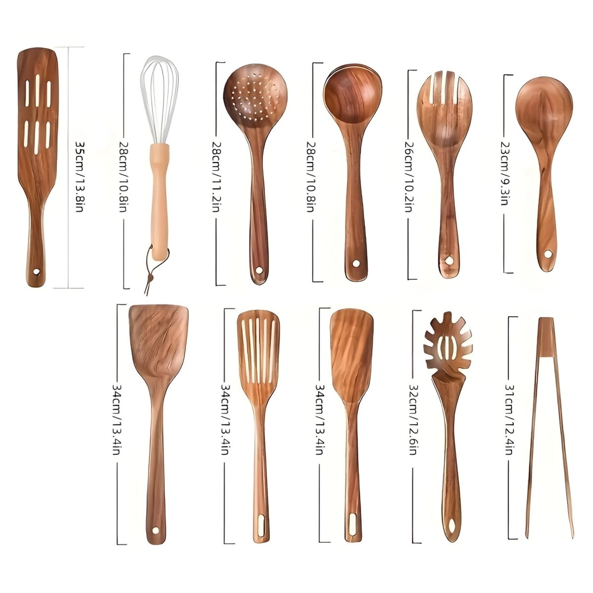 Olvoria | 11-Piece Heat-Resistant Wooden Kitchen Set - WoodChef