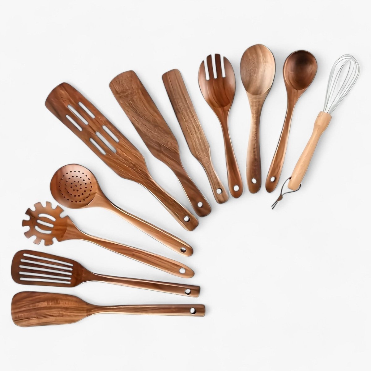 Olvoria | 11-Piece Heat-Resistant Wooden Kitchen Set - WoodChef