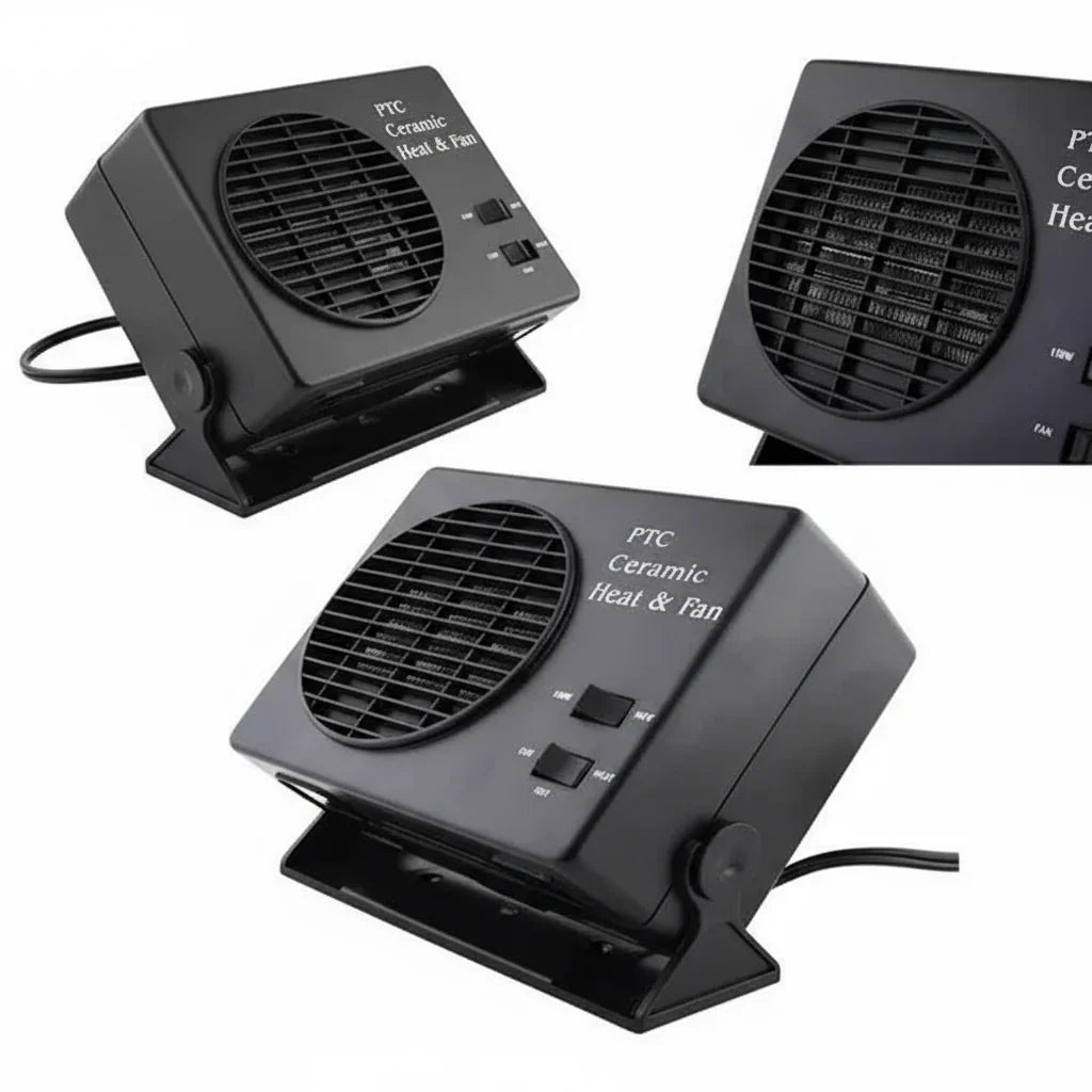Olvoria | 12V Ceramic Car Heater Fan | 150W-300W | Portable Defroster with Automatic Thermostat