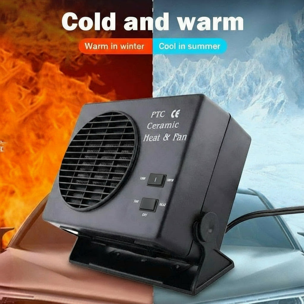 Olvoria | 12V Ceramic Car Heater Fan | 150W-300W | Portable Defroster with Automatic Thermostat
